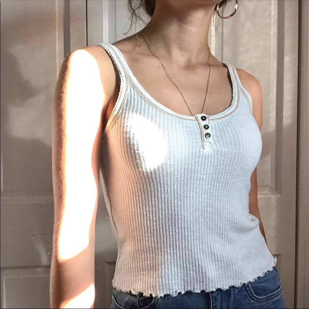 Buttoned White Tank